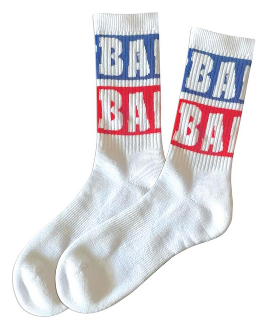 Baker Skateboards - Blue Block Socks - White